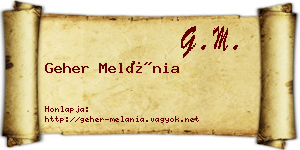 Geher Melánia névjegykártya